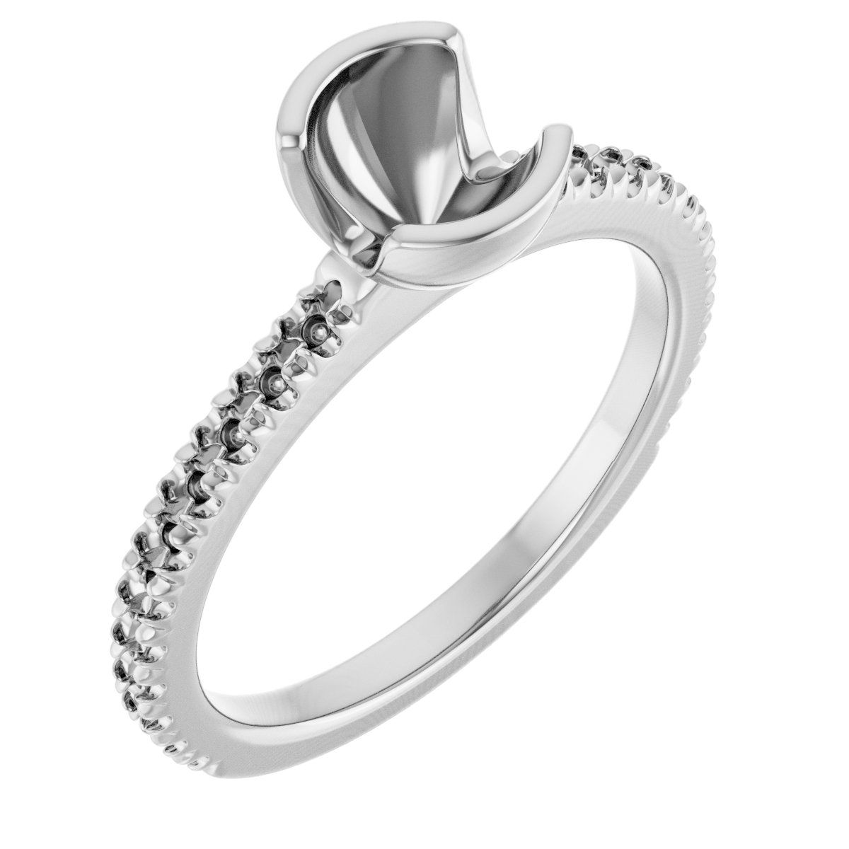 Half-Bezel Engagement Ring