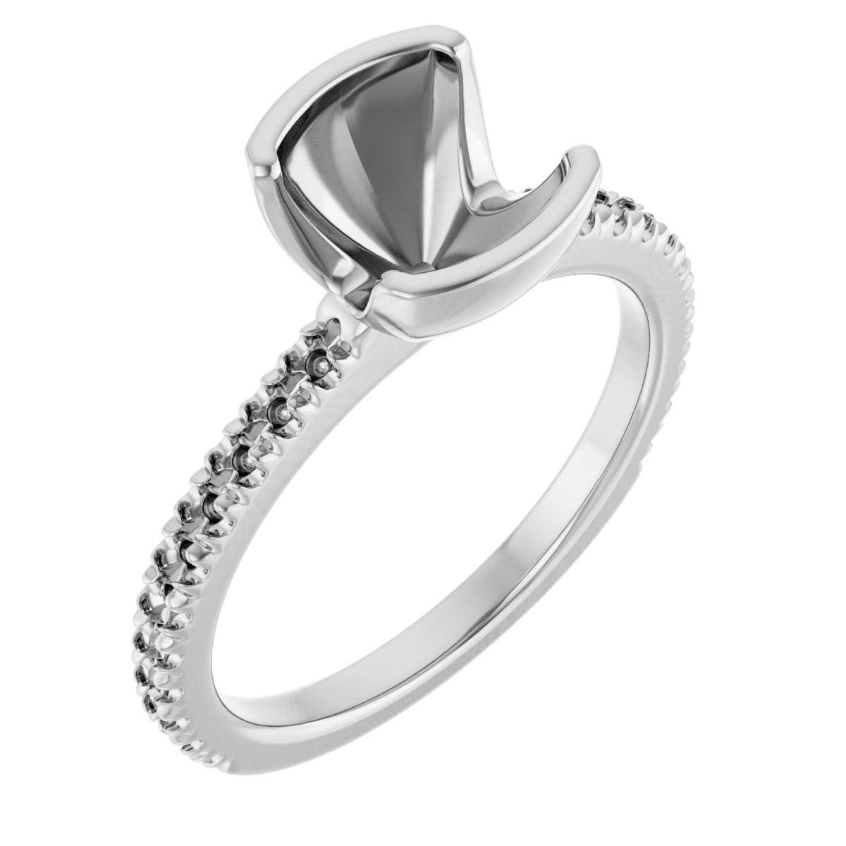 Half-Bezel Engagement Ring
