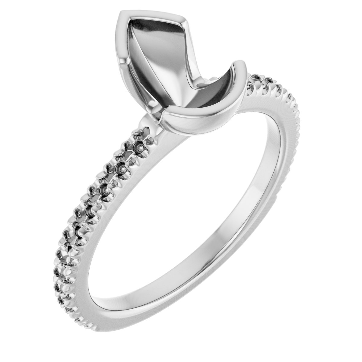 Half-Bezel Engagement Ring
