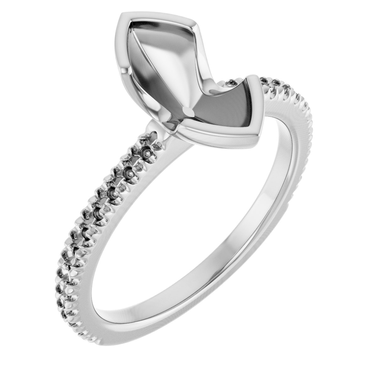 Half-Bezel Engagement Ring