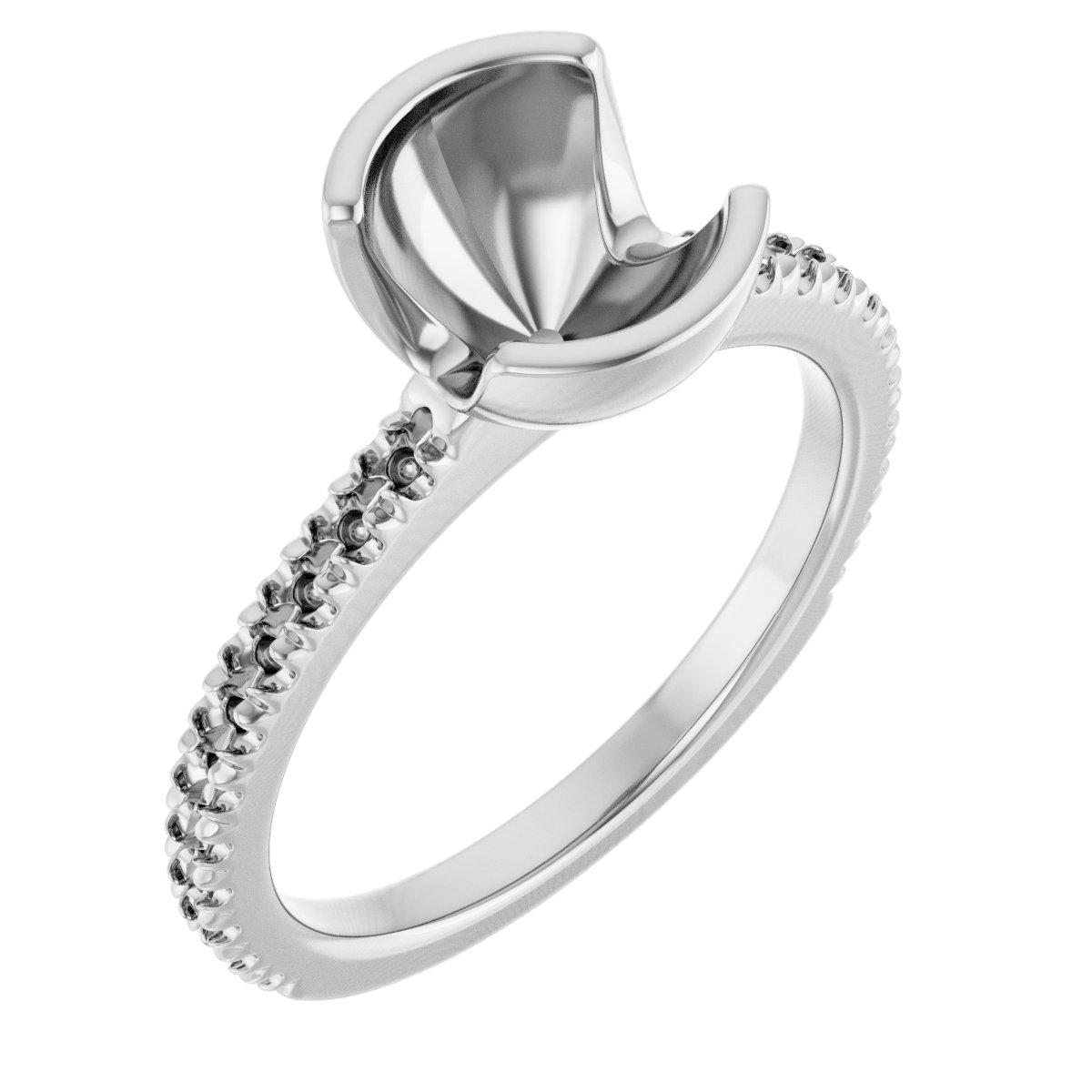 Half-Bezel Engagement Ring