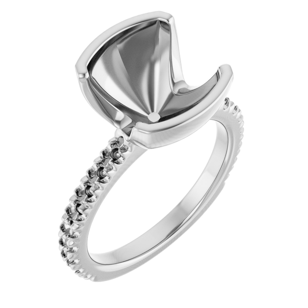 Half-Bezel Engagement Ring