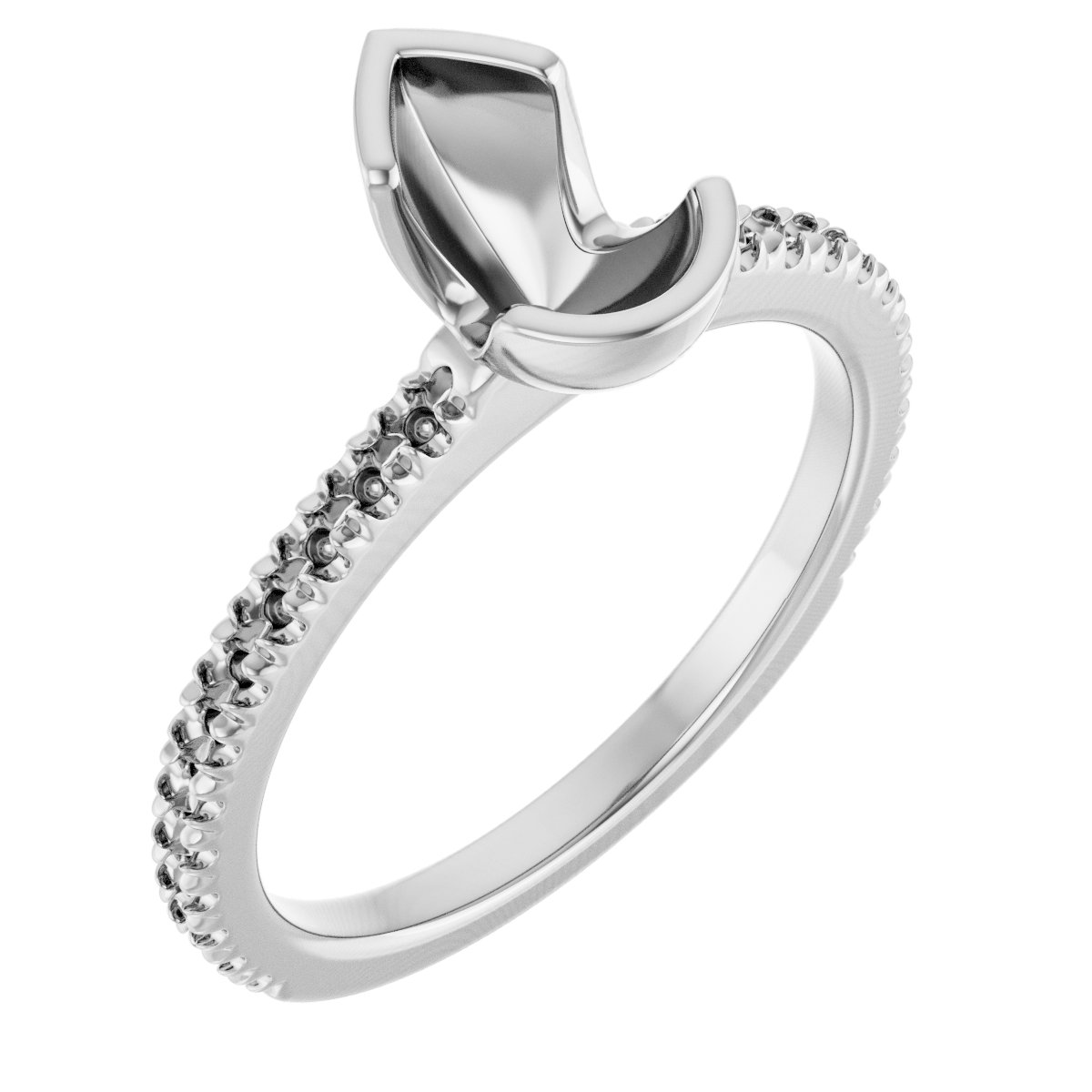 Half-Bezel Engagement Ring