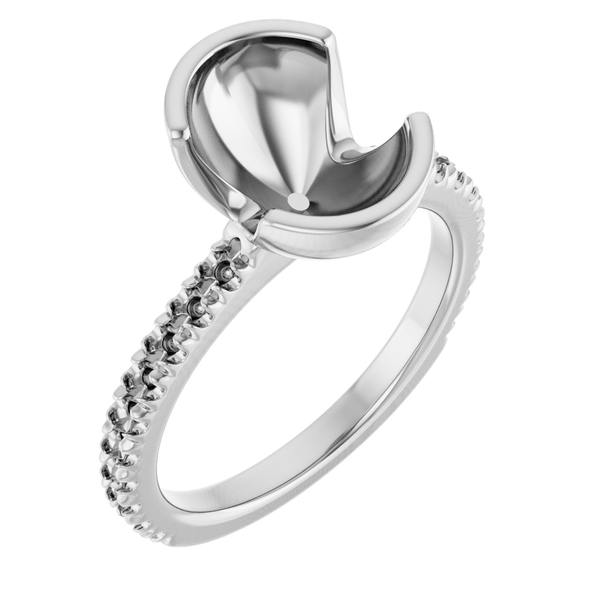Half-Bezel Engagement Ring