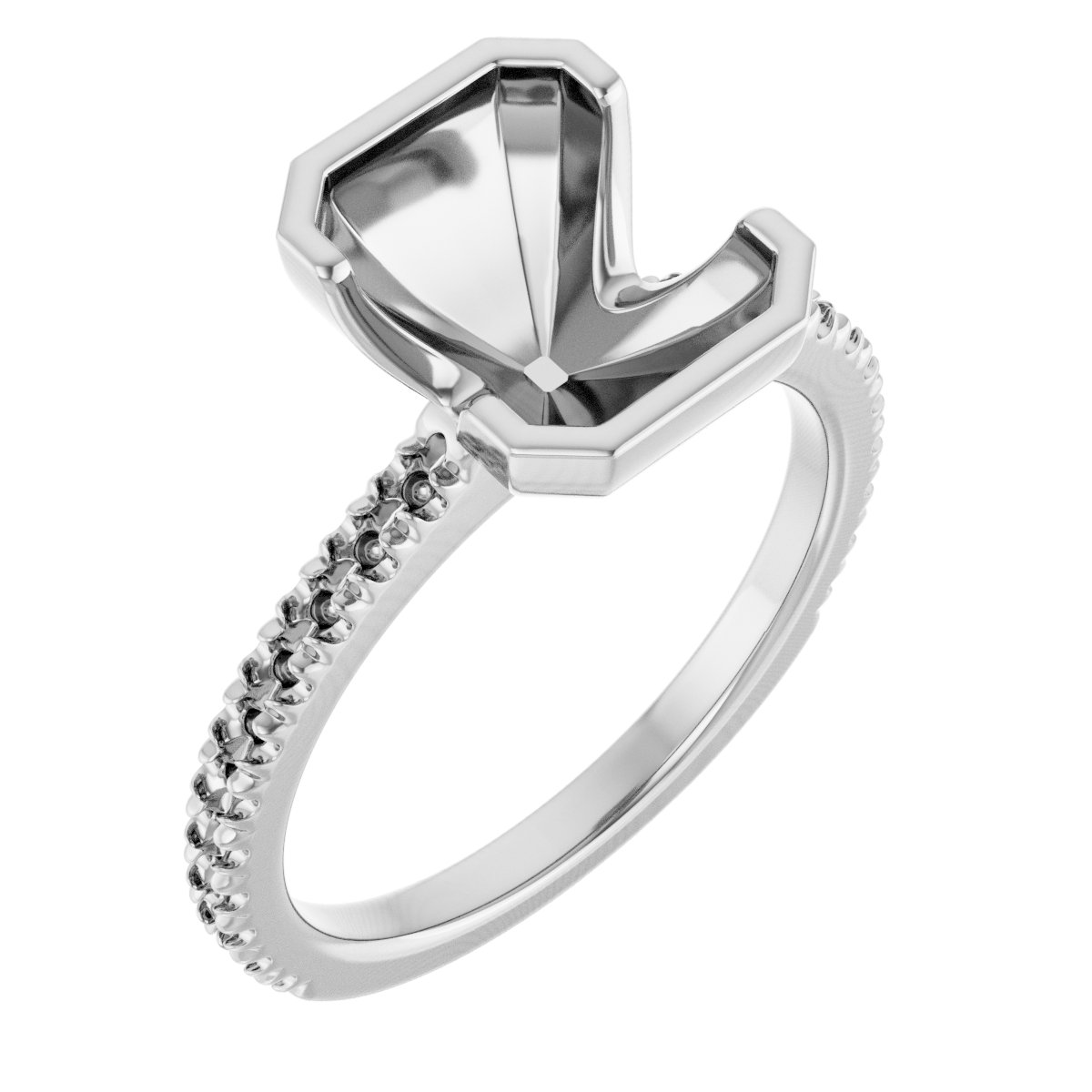 Half-Bezel Engagement Ring