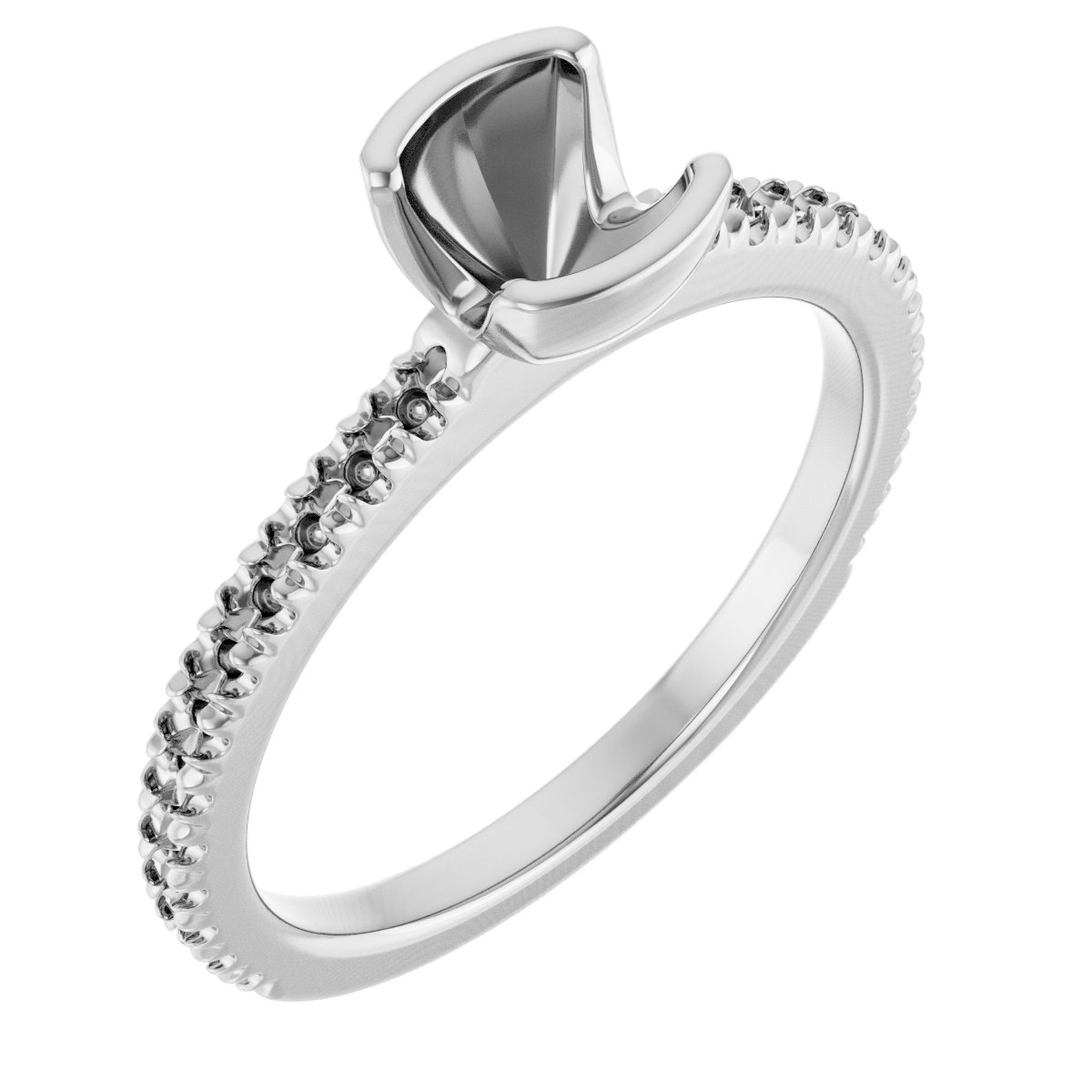 Half-Bezel Engagement Ring