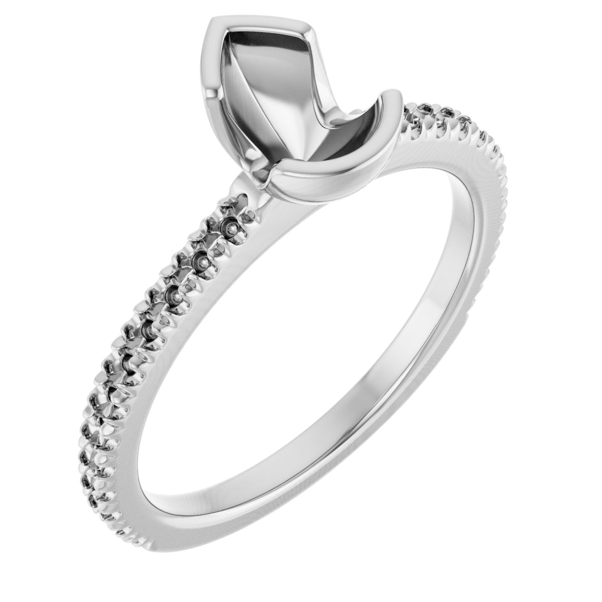 Half-Bezel Engagement Ring