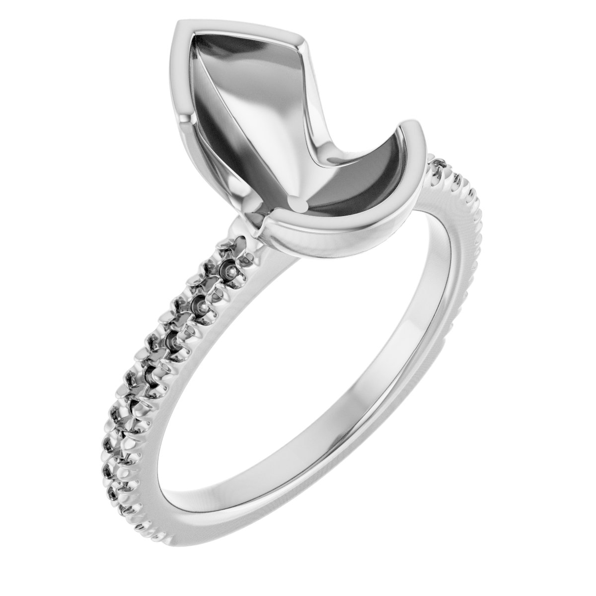 Half-Bezel Engagement Ring