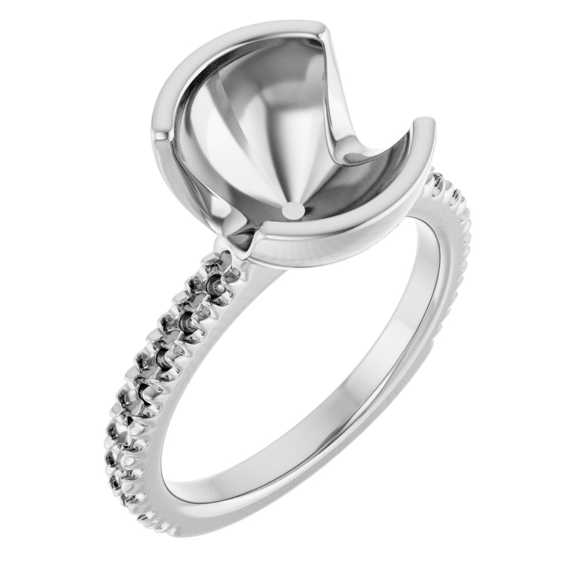 Half-Bezel Engagement Ring