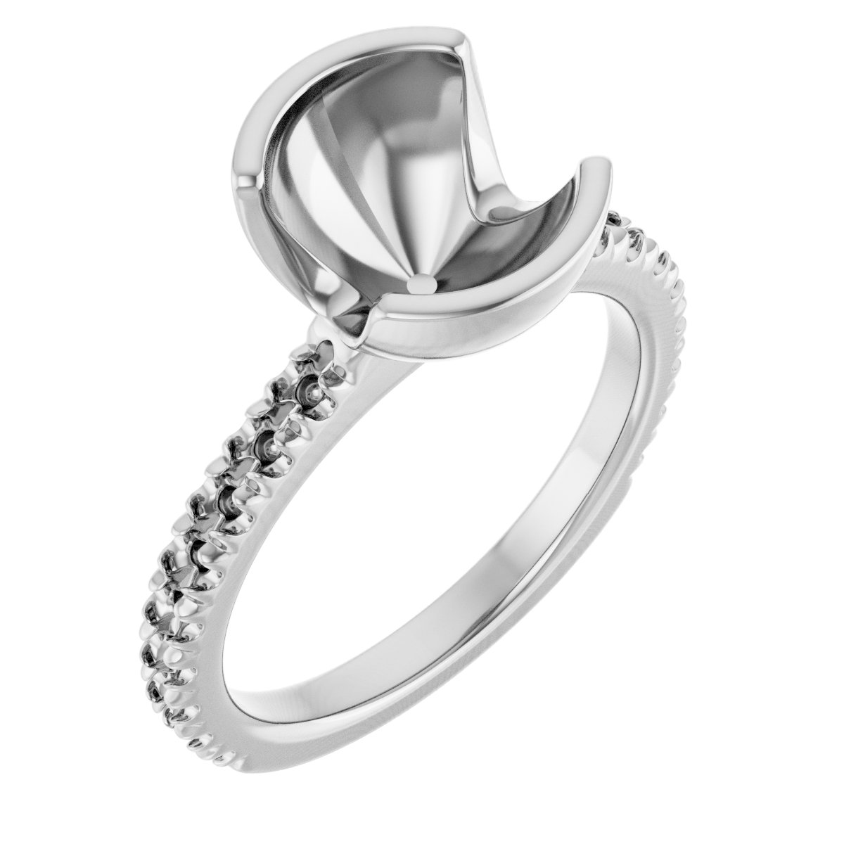 Half-Bezel Engagement Ring