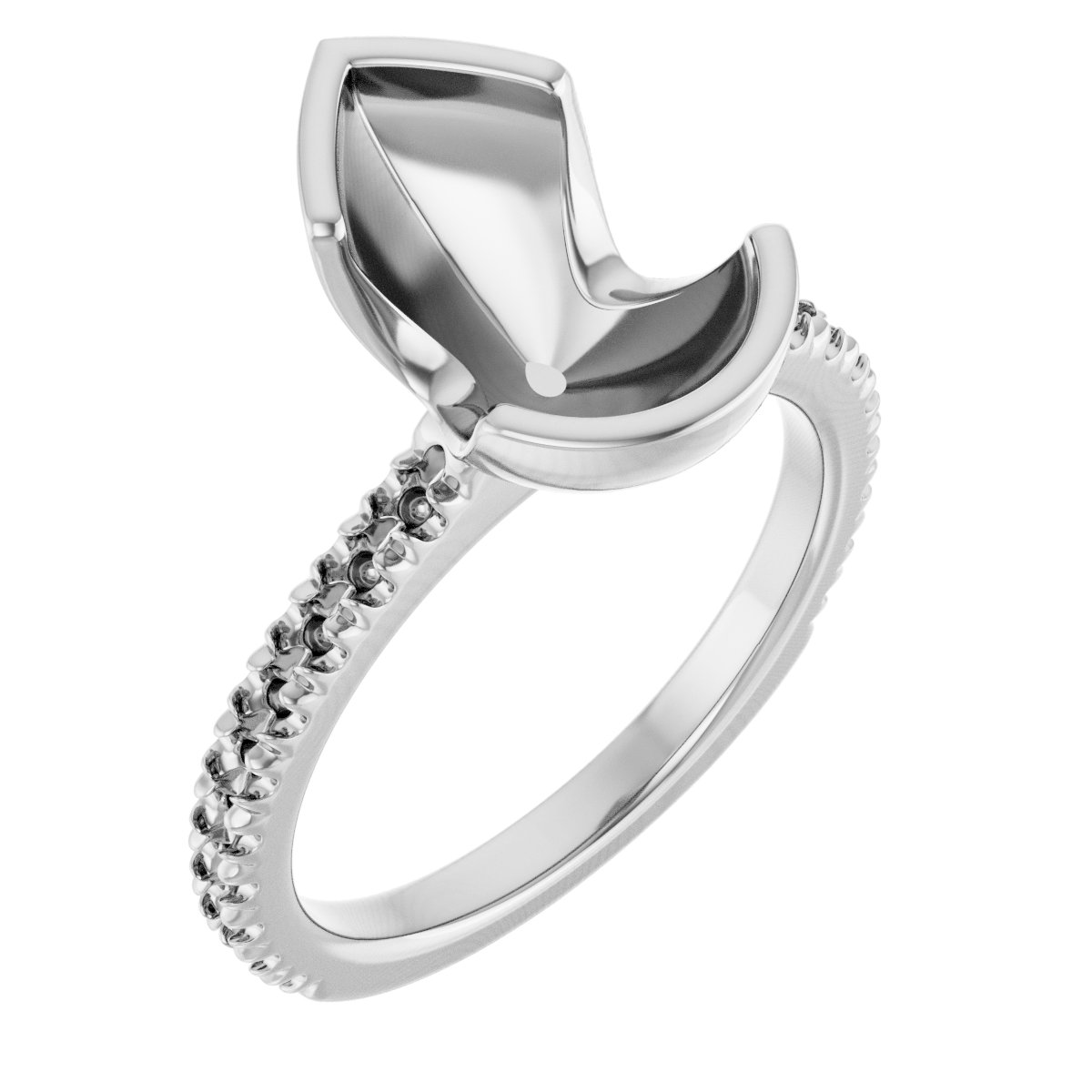 Half-Bezel Engagement Ring