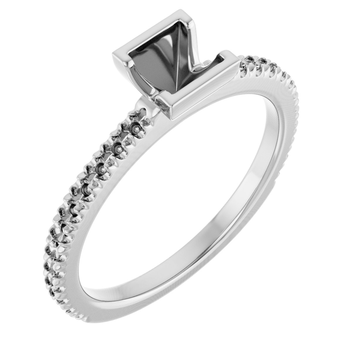 Half-Bezel Engagement Ring
