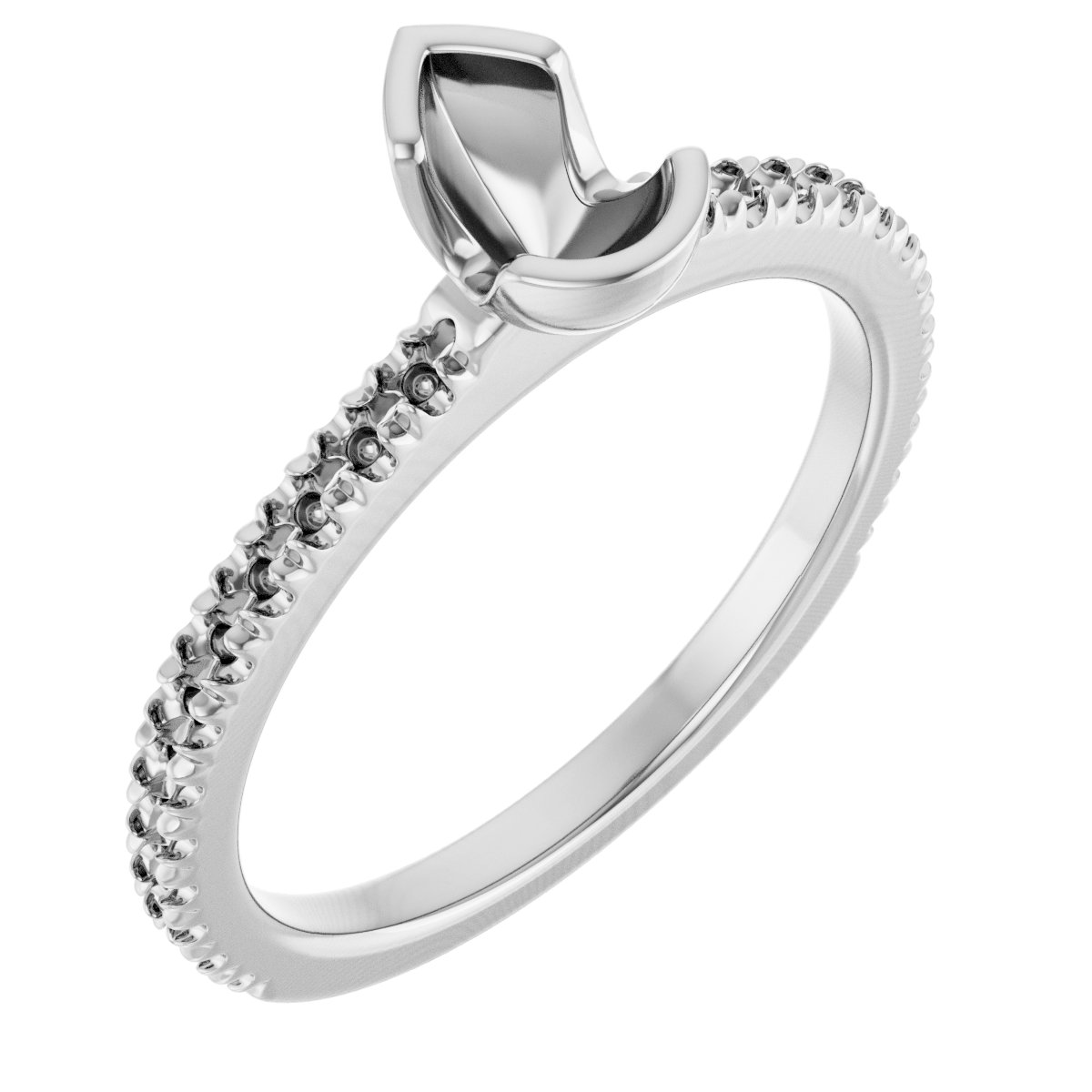 Half-Bezel Engagement Ring
