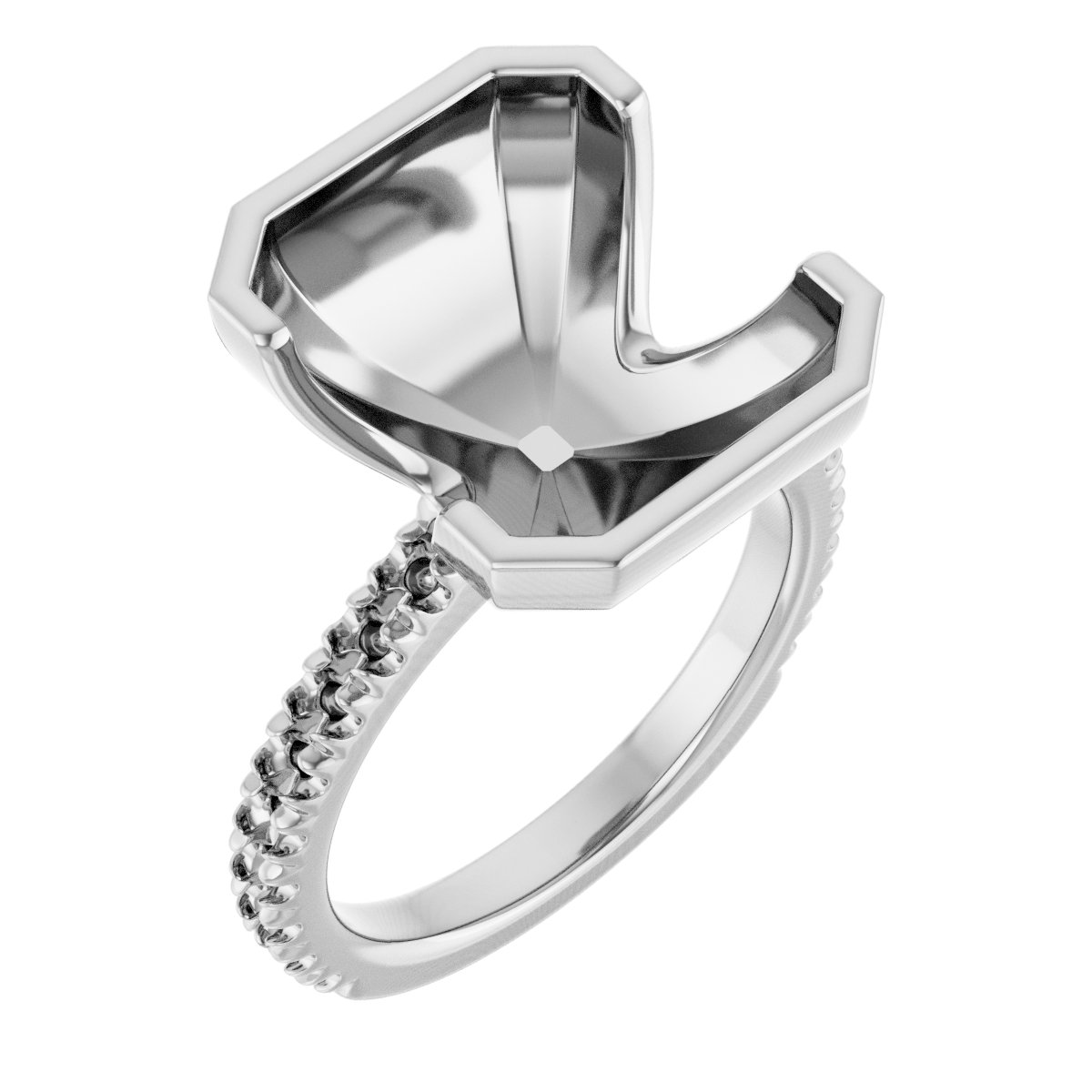 Half-Bezel Engagement Ring