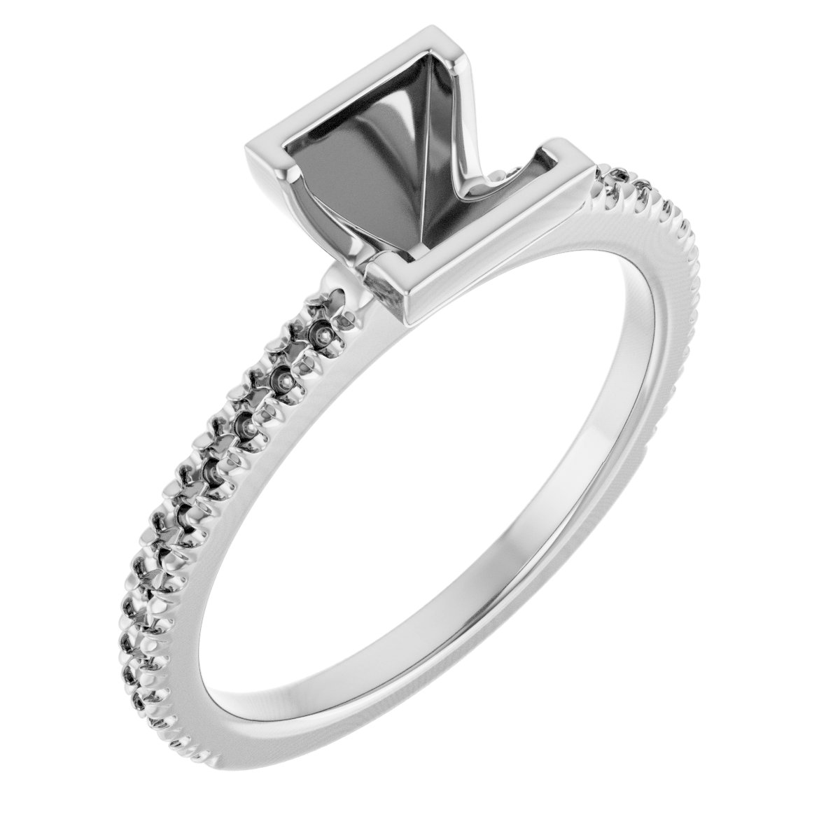 Half-Bezel Engagement Ring