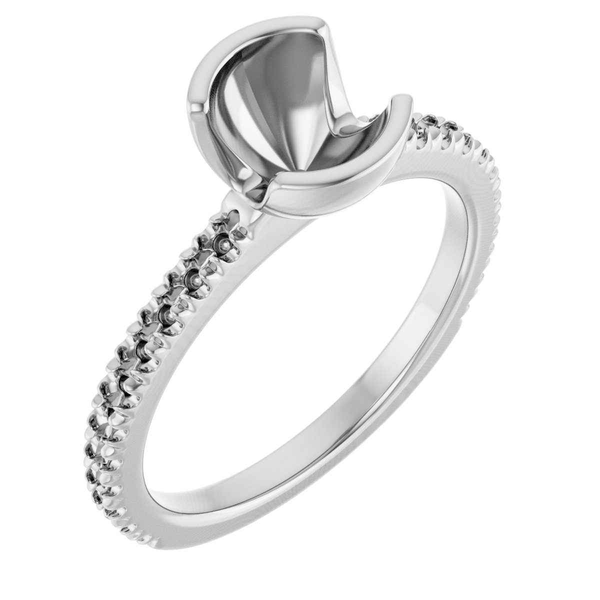 Half-Bezel Engagement Ring