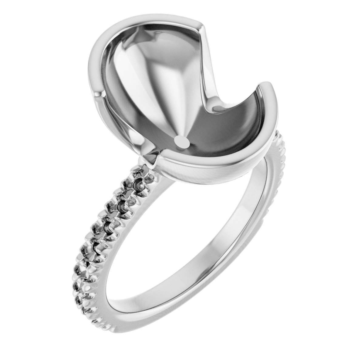 Half-Bezel Engagement Ring