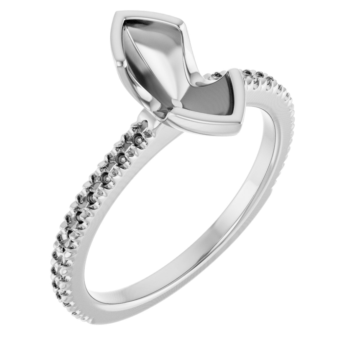 Half-Bezel Engagement Ring