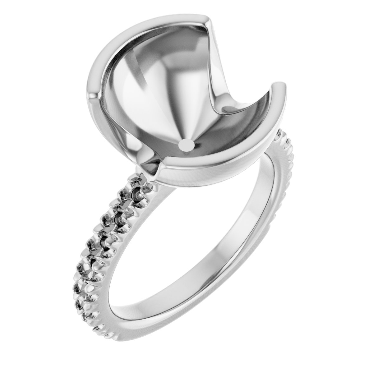 Half-Bezel Engagement Ring