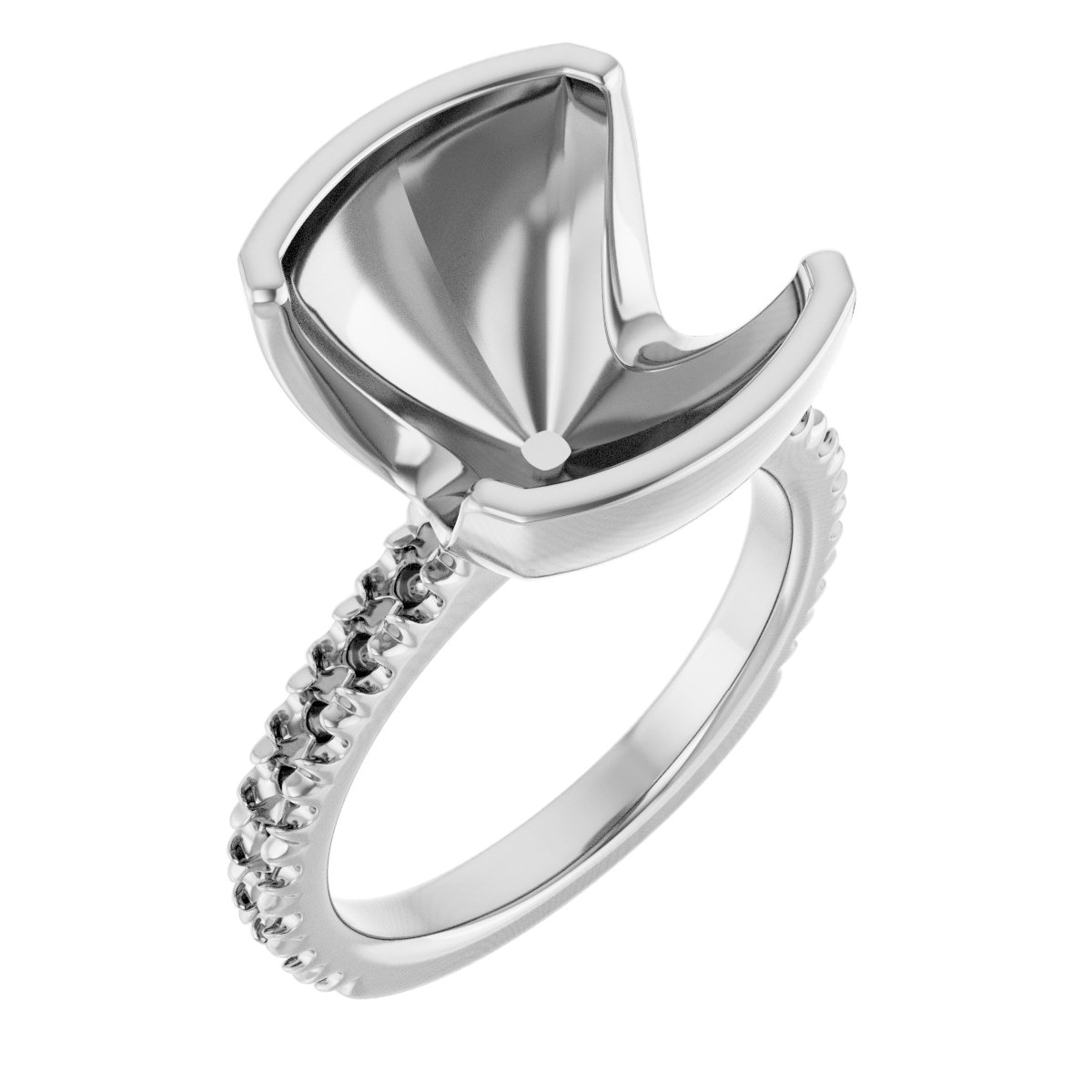 Half-Bezel Engagement Ring