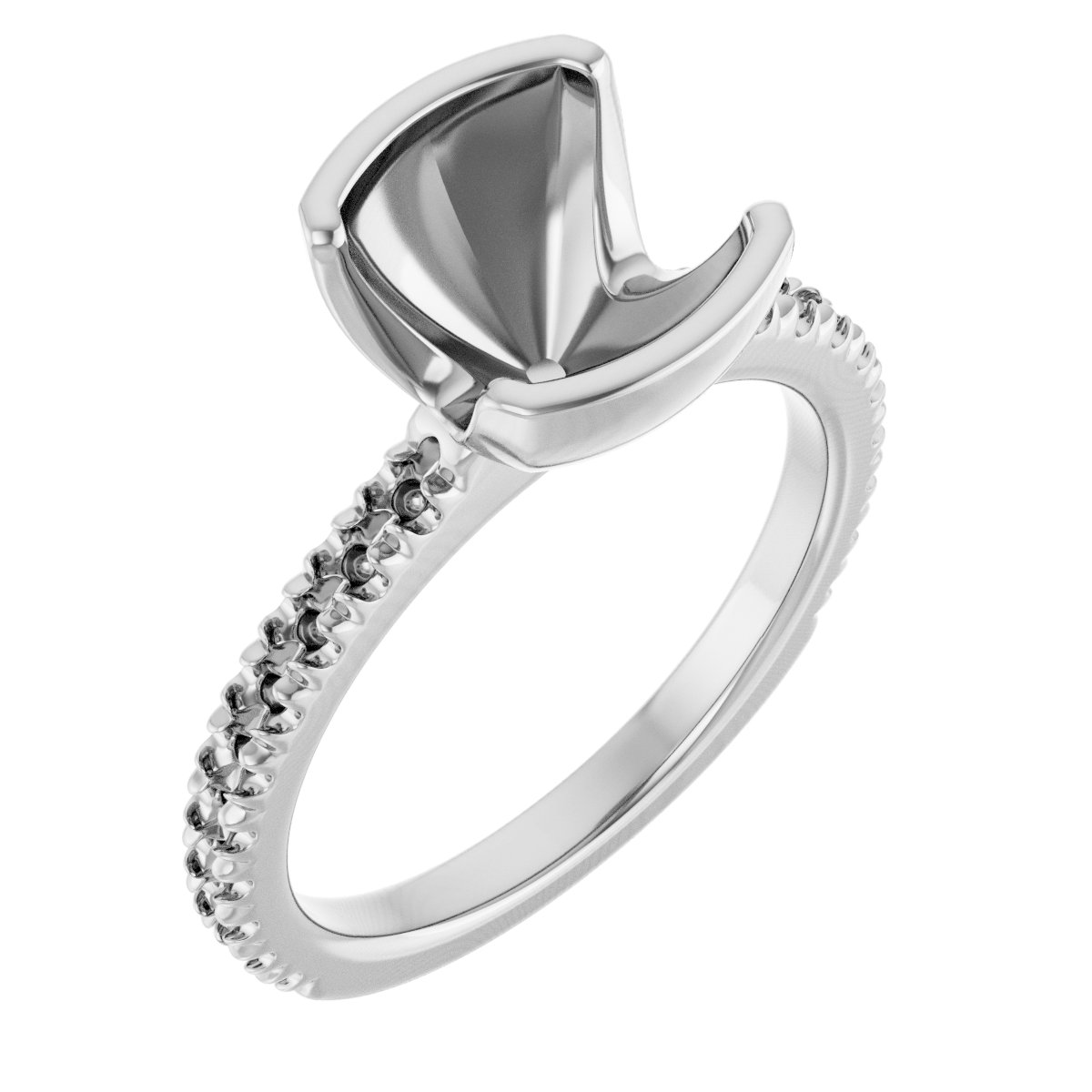 Half-Bezel Engagement Ring