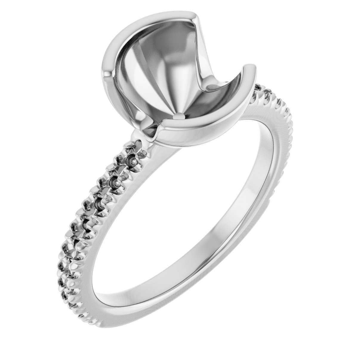 Half-Bezel Engagement Ring