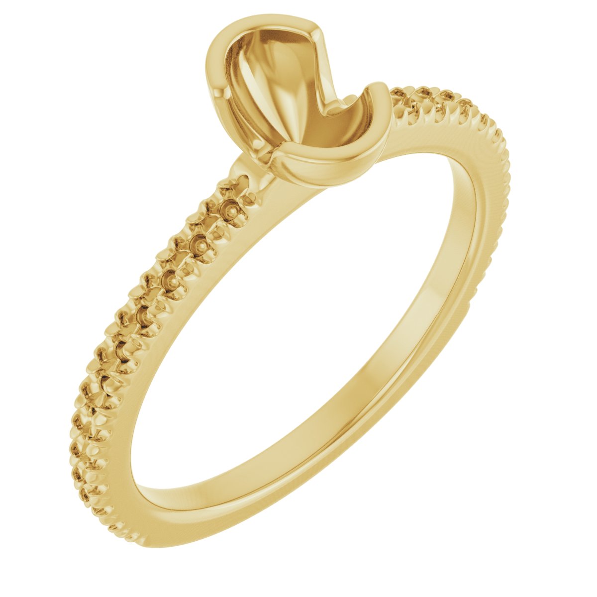 Half-Bezel Engagement Ring