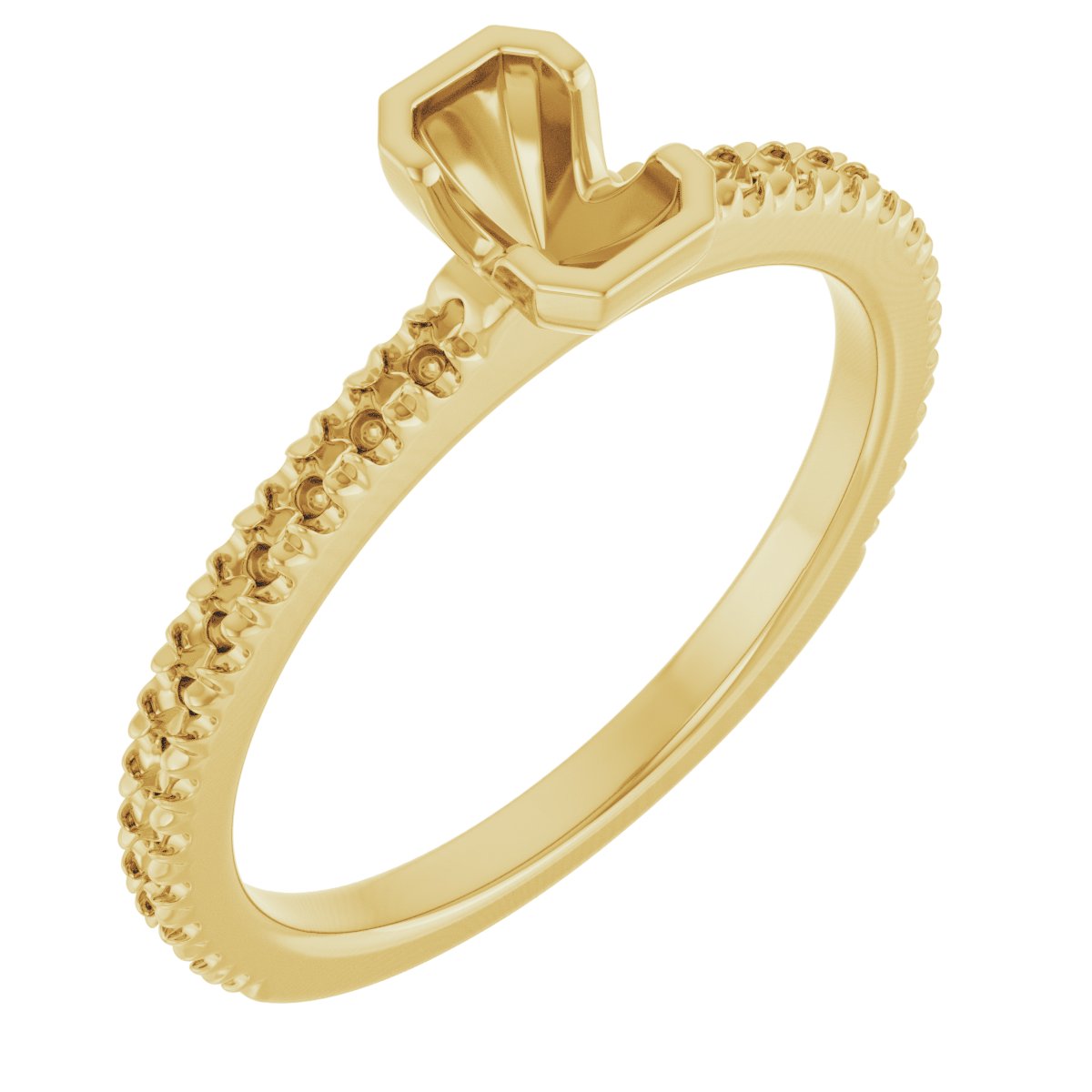 Half-Bezel Engagement Ring