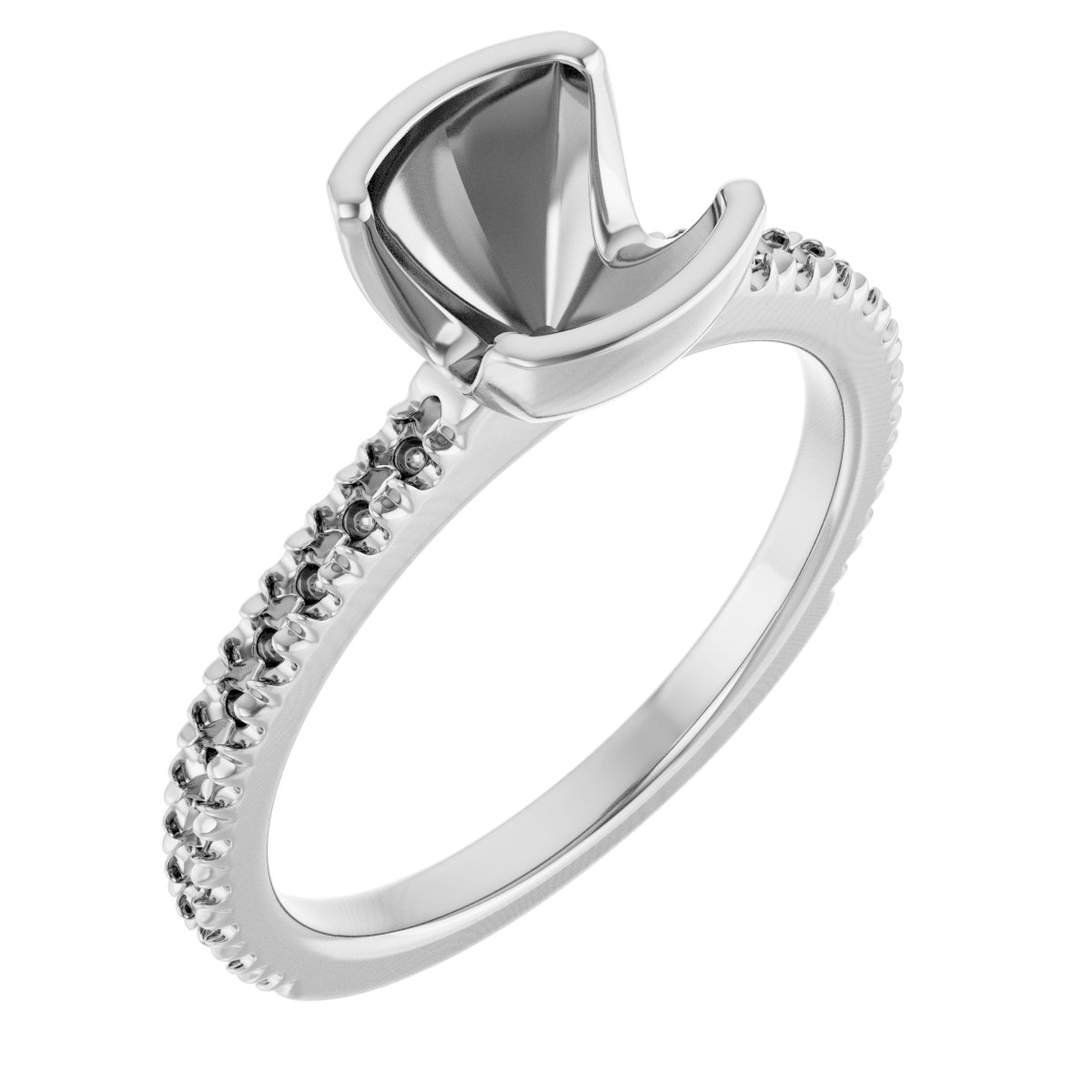 Half-Bezel Engagement Ring