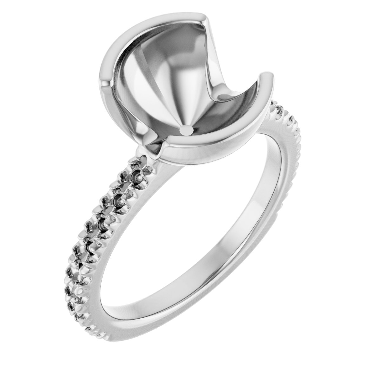 Half-Bezel Engagement Ring