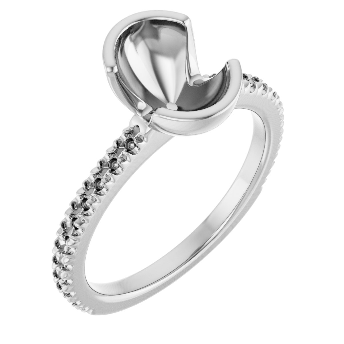 Half-Bezel Engagement Ring