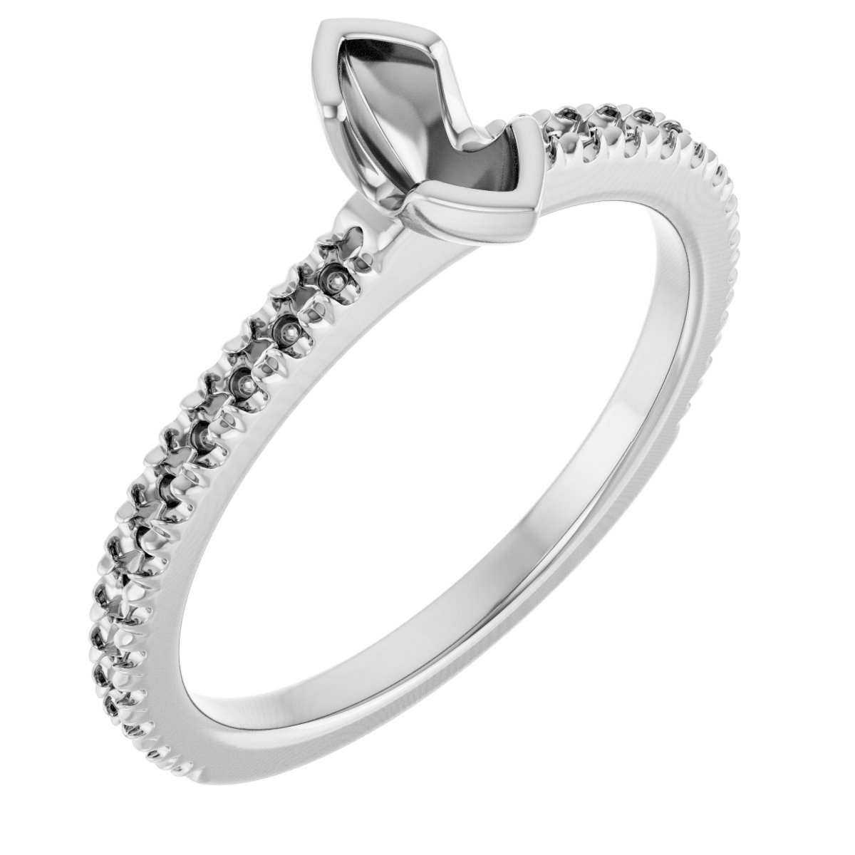Half-Bezel Engagement Ring