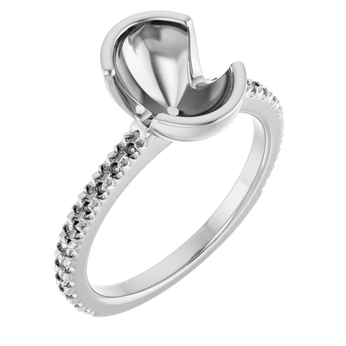 Half-Bezel Engagement Ring