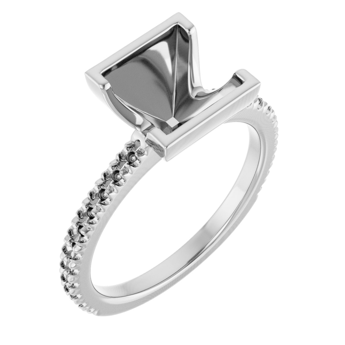 Half-Bezel Engagement Ring