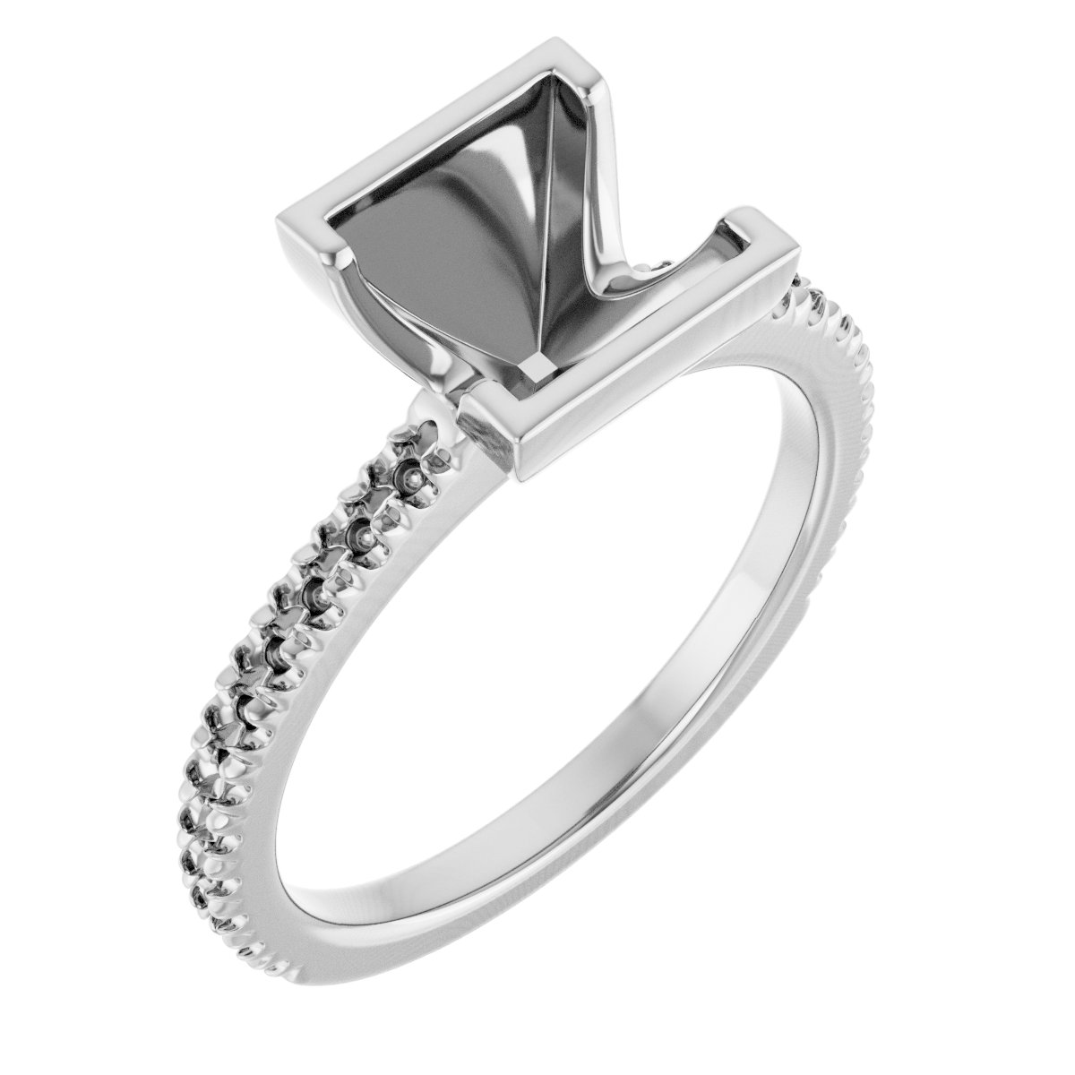Half-Bezel Engagement Ring