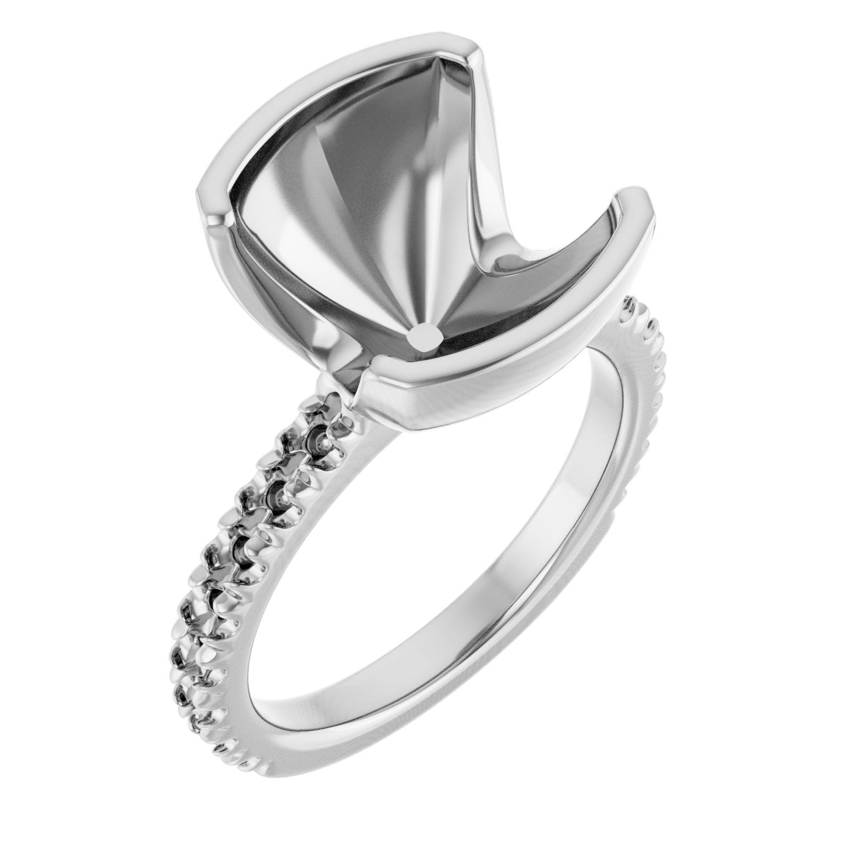 Half-Bezel Engagement Ring