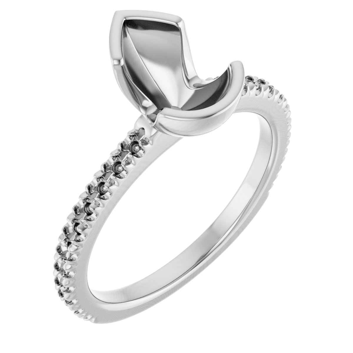 Half-Bezel Engagement Ring