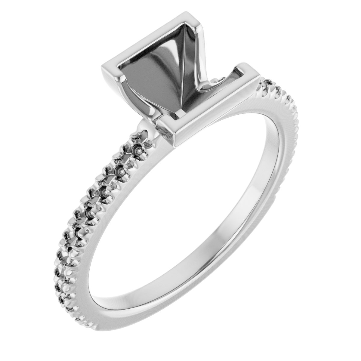 Half-Bezel Engagement Ring