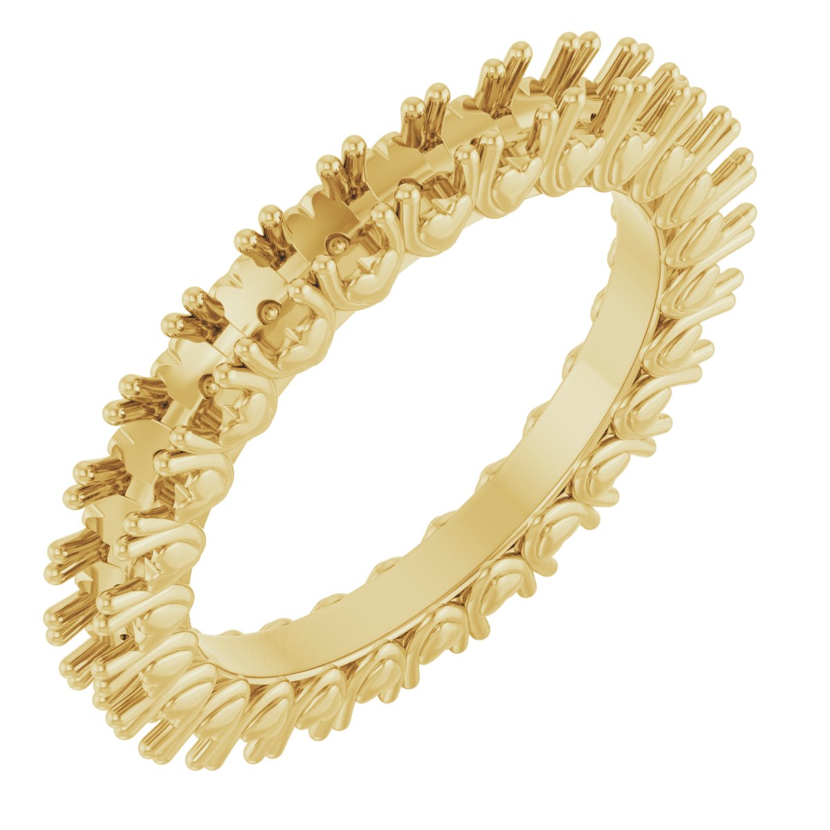14k Yellow Gold 2.5 Mm Round Eternity Band Mounting Size 7