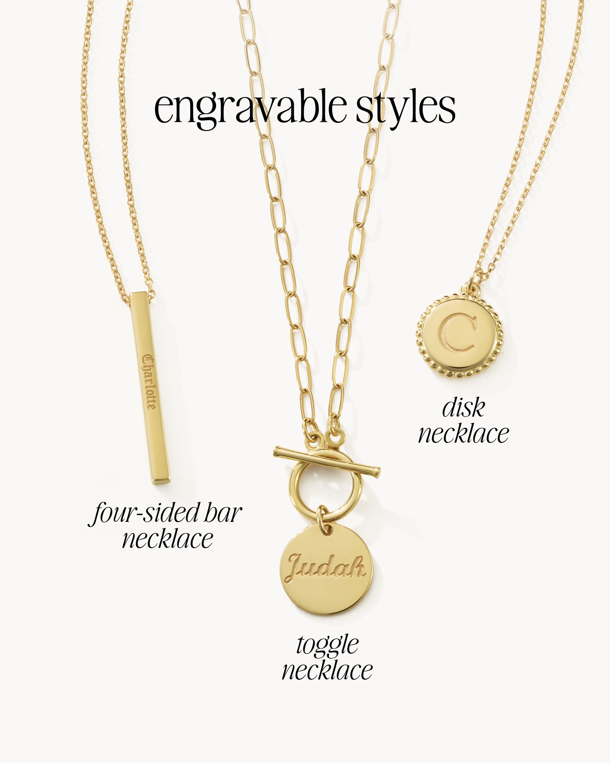 Engravable Jewelry Styles