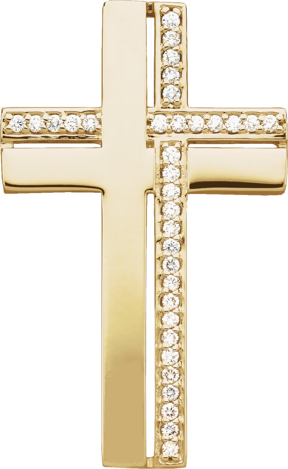 14K Yellow 1/4 CTW Natural Diamond Cross Pendant