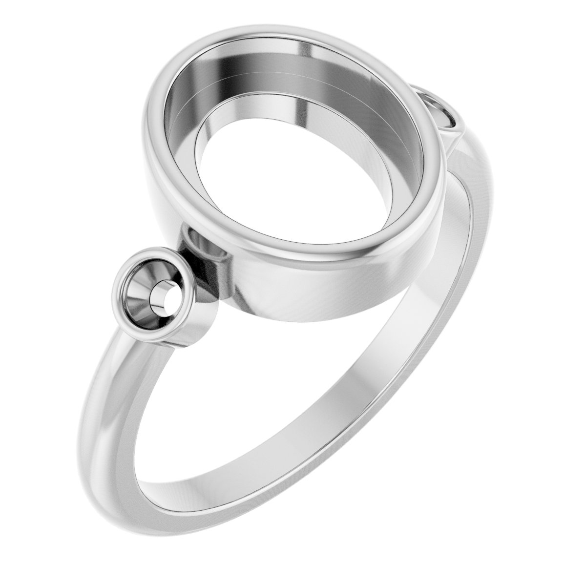 Accented Cabochon Bezel-Set Ring