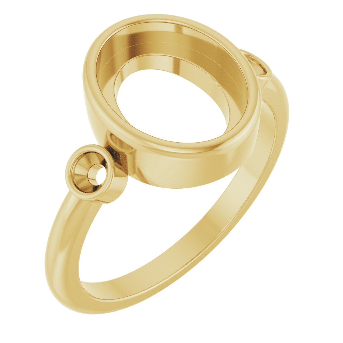 Accented Cabochon Bezel-Set Ring