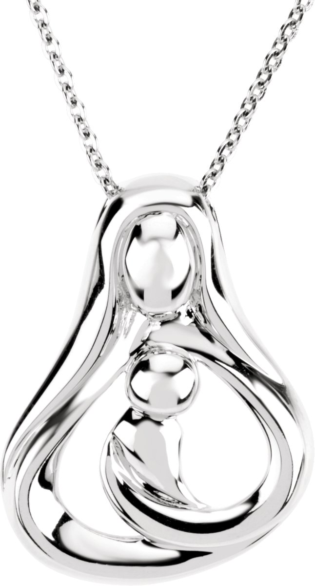 Sterling Silver 1 Child Mother-s Embrace 18" Necklace
