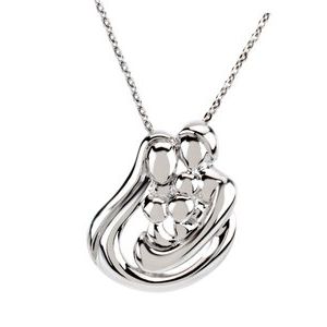 Sterling Silver 3 Child Family 18" Necklace