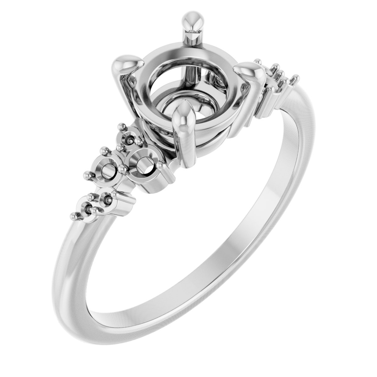 Claw-Prong Accented Engagement Ring or Band
