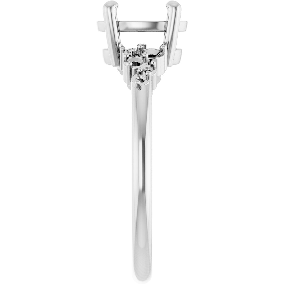 14K White Gold 8x6 mm Oval Accented Engagement Ring Mounting | Stuller