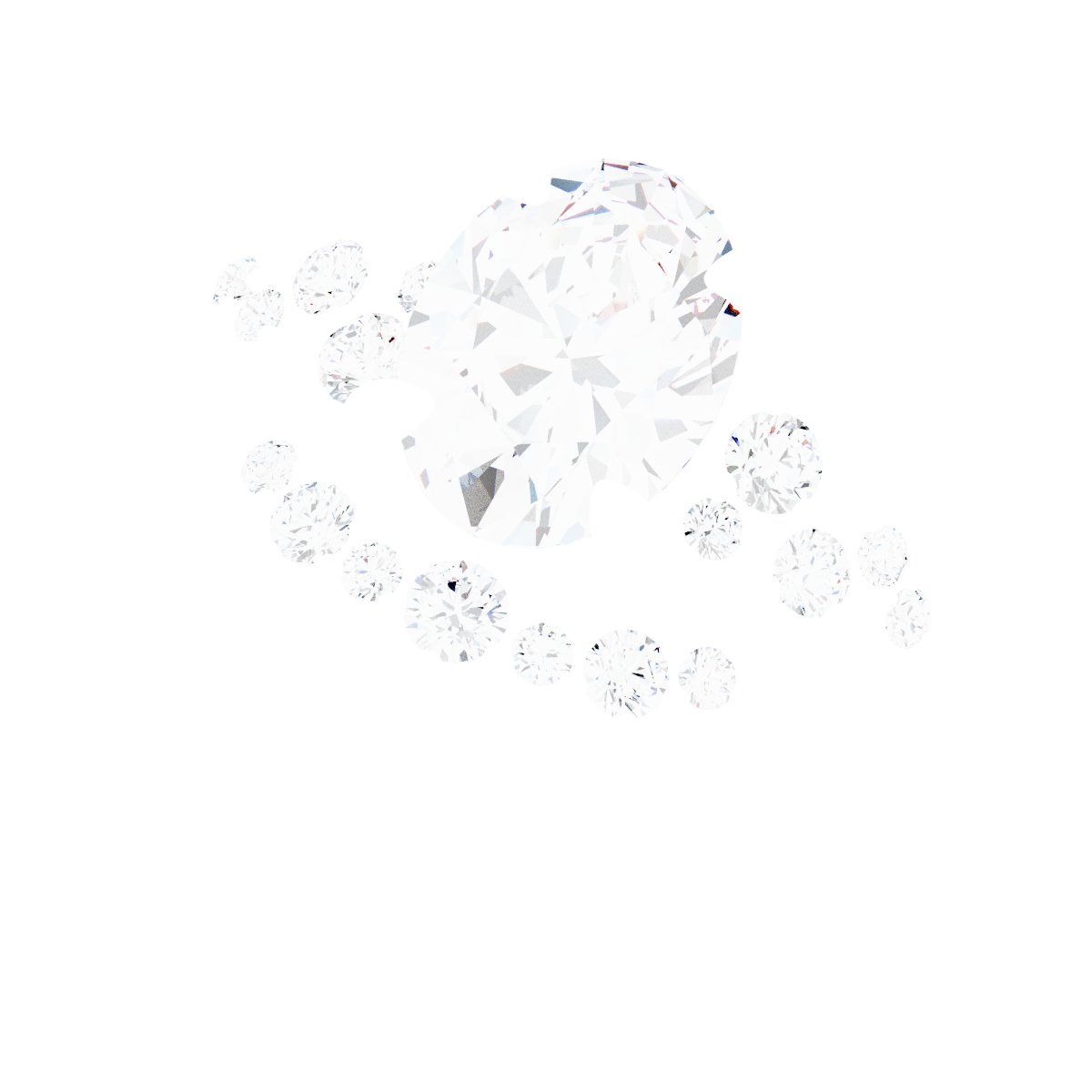14K White Gold 8x6 mm Oval Accented Engagement Ring Mounting | Stuller