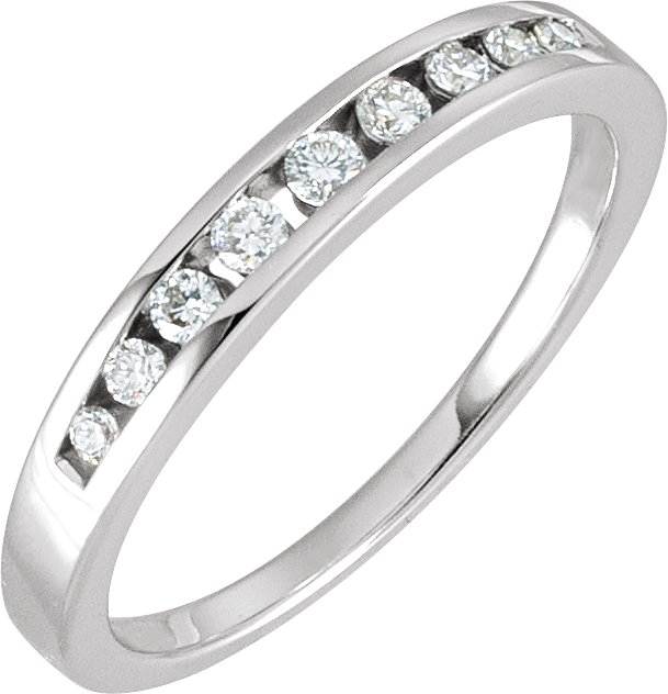 14K White 1/6 CTW Natural Diamond Band