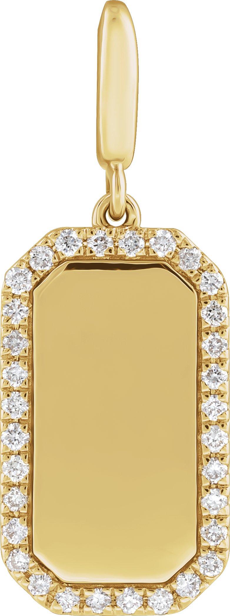 Engravable Accented Dog Tag Charm/Pendant